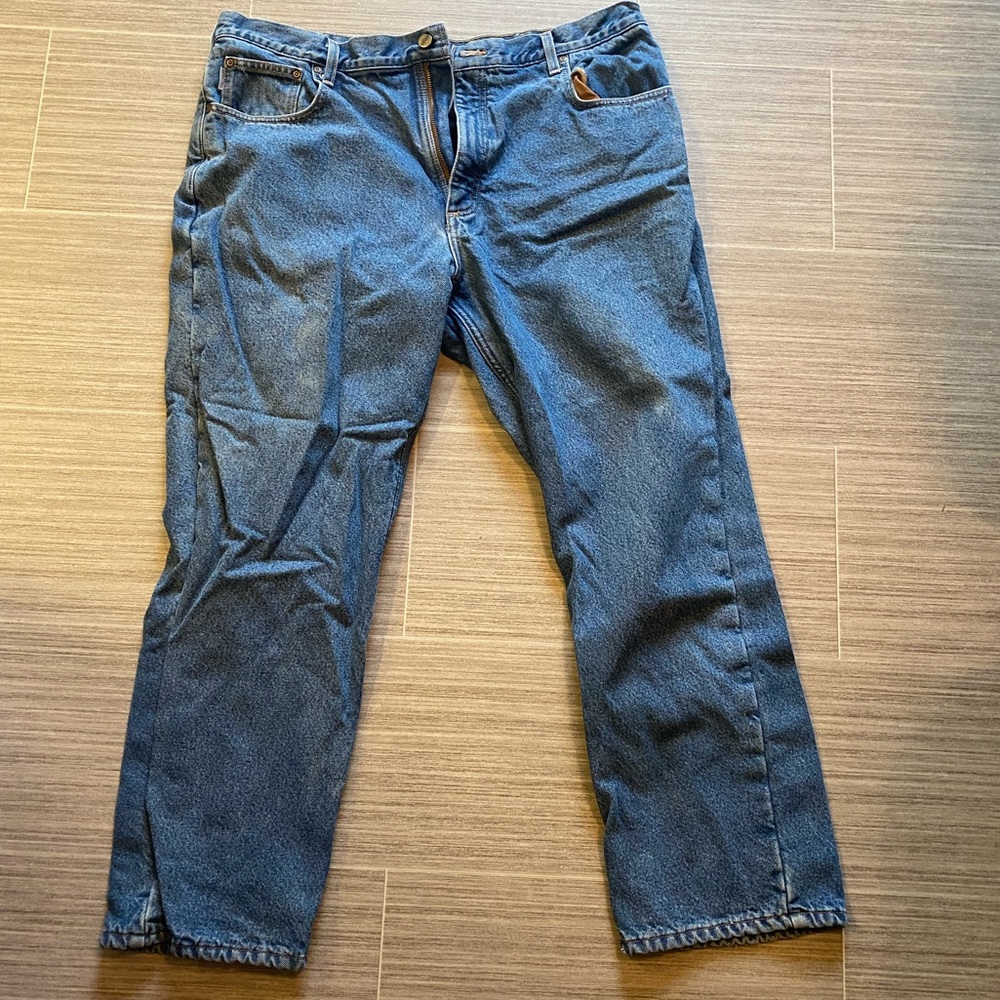 Carhartt Fleece Lined Jeans Size 40x30 Blue Denim Men’s
